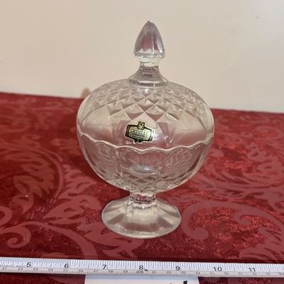 Zajecar 24% Lead Crystal Dish with Lid Made in Yugoslavia
