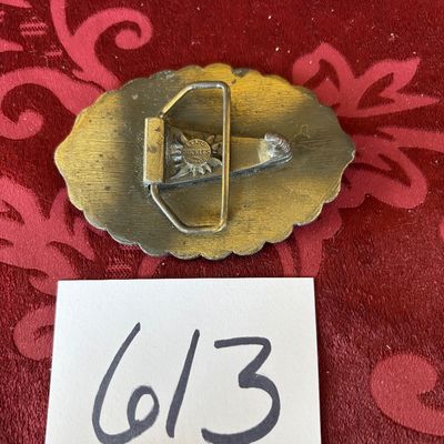 Vtg, Rare Brass Police "Patience, Integrity, Guts" PIG Belt Buckle Lewis Chicago