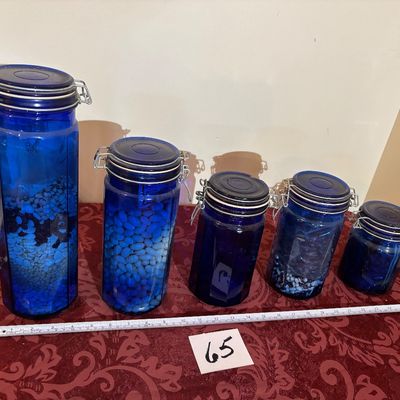Cobalt Canister Jar Lot