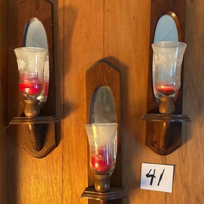 Vintage Wooden Wall Sconce Lot