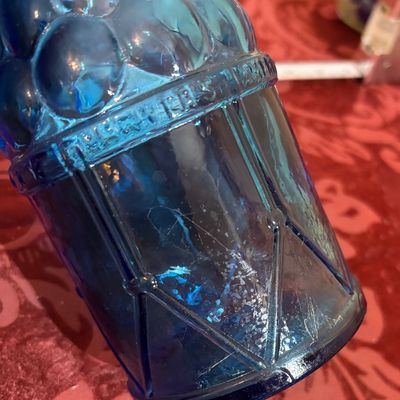 Vintage Wheaton New Jersey Blue 7 ½” Tall McGivers American Army Bitters Bottle
