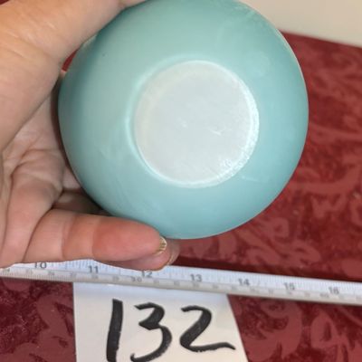 vintage Cased Satin Glass VASE blue white
