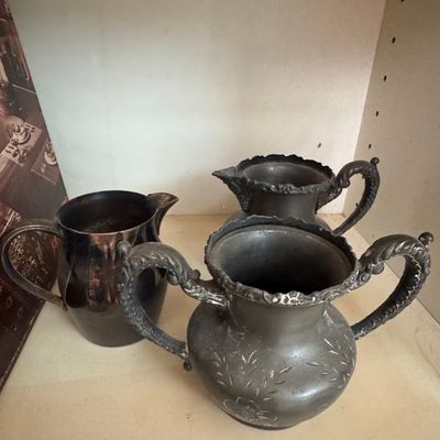 Victorian Era Silver-Plated Sugar and Creamer Set