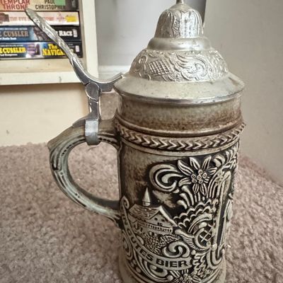 Vintage GERZ German Beer Stein with Pewter Lid