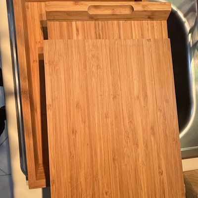 Bamboo Serving Tray with Integrated Cutting Board