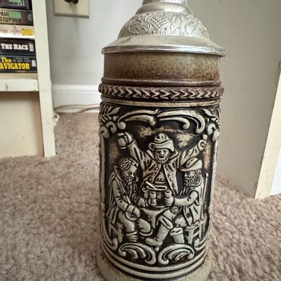 Vintage GERZ German Beer Stein with Pewter Lid
