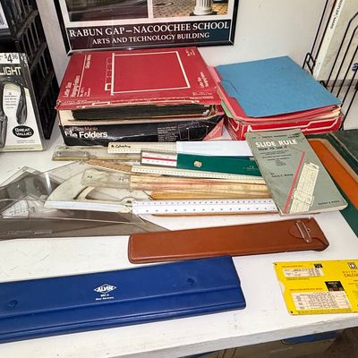 Vintage Drafting and Engineering Tool Assortment with Obsolete Electronics