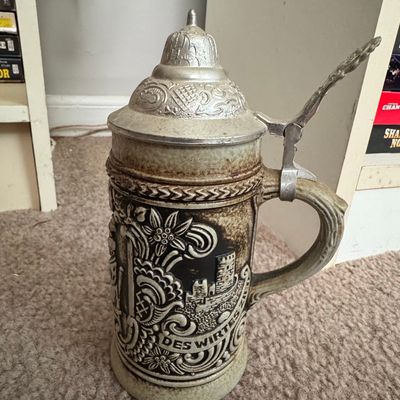 Vintage GERZ German Beer Stein with Pewter Lid