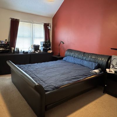 Black Vinyl Sleigh-Style Waterbed Frame
