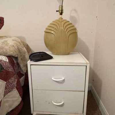 Art Deco Revival Ceramic Table Lamp - Shell or Fan Design