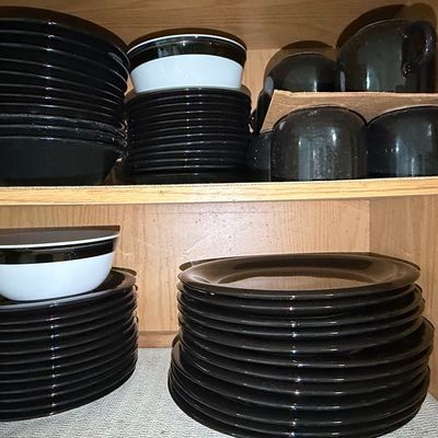Corelle Livingware Black and White Dinnerware Set
