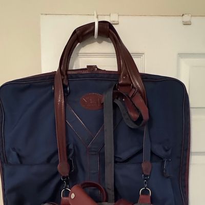 Yves Saint Laurent Vintage Garment Bag with Brown Leather Trim