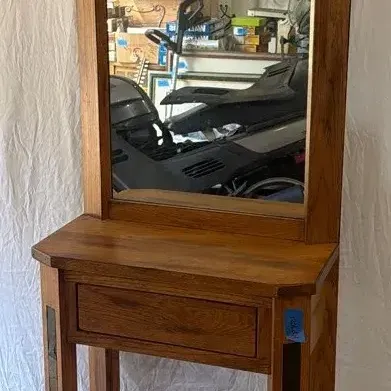 Rustic Oak Hall Tree Entry Organizer 