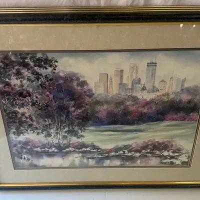 Minneapolis Skyline & Golf Course Print by Lou Roman