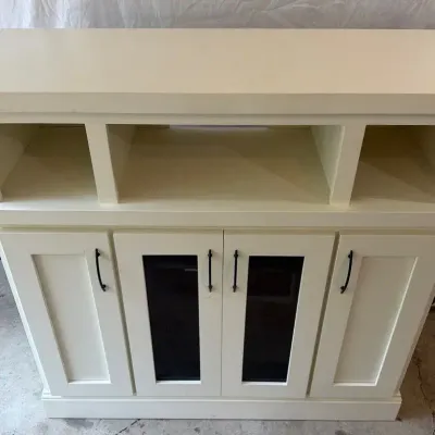 Tall, Cream Colored, Modern Style Console Table 