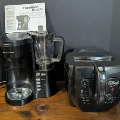 Hamilton Beach JavaBlend Coffee Brewer Blender and Presto CoolDaddy Deep Fryer