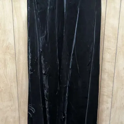 Vintage Huntington Fifth Avenue Black Velvet Opera Cape with Faux Fur Trim