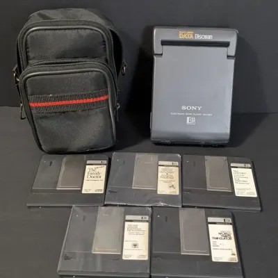 Vintage Sony DD-10EX Data Discman Electronic Book Player with E3G Caddies and Case