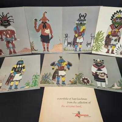 The Arizona Bank Hopi Kachina Portfolio by Bruce Timeche 7 Offset Lithograph Prints
