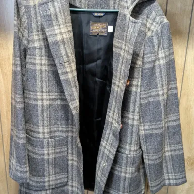 Vintage Pendleton Wool Plaid Hooded Jacket Size Large Made in USA