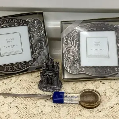 Two Sonoma Brand Texas State Of Texas Metal  Frames And Mail Opener