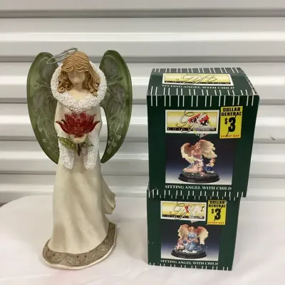 Resin Angels And Other Ones Are Ceramic Though I Think This Other Ones Are Ceramic They’re Not Plast9