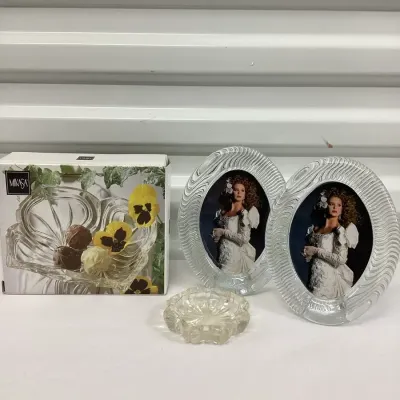 Mikasa Glass Dish Two Glass Frames A Small Trinket Glass Dish
