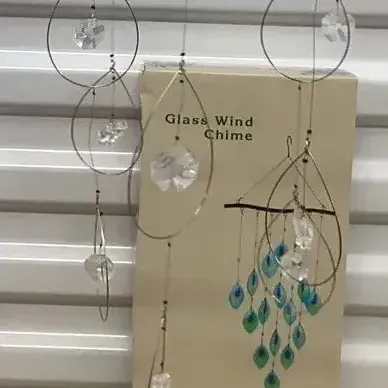 Glass Wind Chime Cracker Barrel And Freeform Wire/
