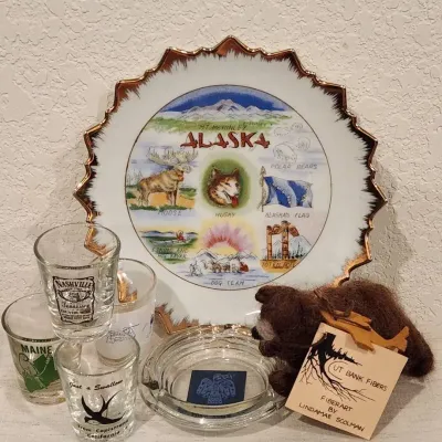 Souvenirs - Shot Glasses, Wool Brown Bear Plus More