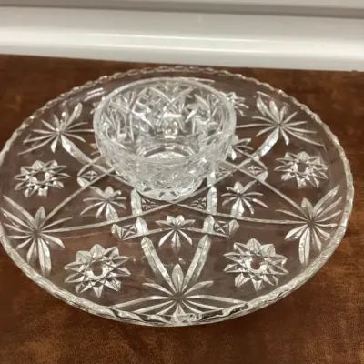 Serving Platter And Dip Dish