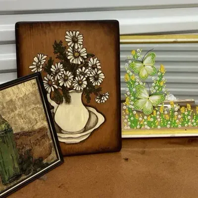 Collection Of Three Decorative Art Pieces Including Paintings And Prints