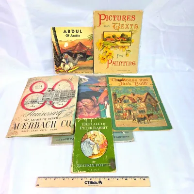 Sale Photo Thumbnail #4: Vintage Books. Abdul Of Arabia, The House That Jack Built, The Tale Of Peter Rabbit, Collier's Magaz
