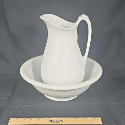 Sale Photo Thumbnail #29: Antique Wedgwood Pitcher and Basin 1860-1890