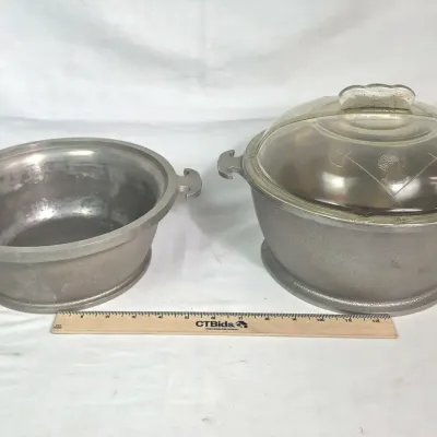 Sale Photo Thumbnail #123: Guardian Service Ware 10" Roaster Pots 2 Different with One Lid 