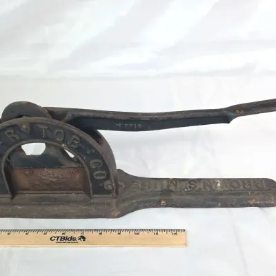 Sale Photo Thumbnail #88: 1800's Cast Iron RJR Tobacco Company Browns Mule Antique Tobacco Cutter