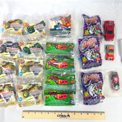 Sale Photo Thumbnail #66: Assorted Kids Meal Toys Including Monster Jam, Nascar Racers, Motocross Racing, Misc