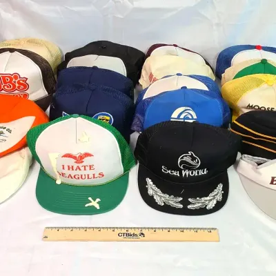 Sale Photo Thumbnail #15: Assortment of Vintage Collectible Hats Ranging from Fair to Good Condition
