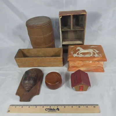Sale Photo Thumbnail #45: Rustic Wood Antique or Vintage Boxes & Containers 