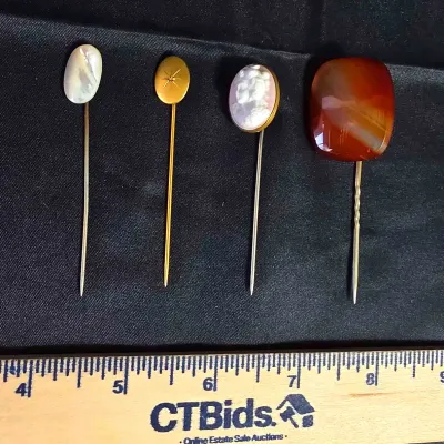 Sale Photo Thumbnail #121: Four Vintage Hat Pins 