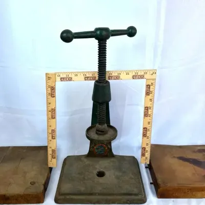 Sale Photo Thumbnail #102: Antique Cigar, Wine, Book Press With Two Wood Blocks