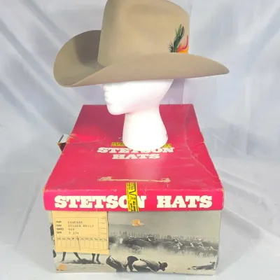 Sale Photo Thumbnail #32: Stetson Cameron 4x Beaver Silverbelly Vtg Cowboy Hat w/ Box!