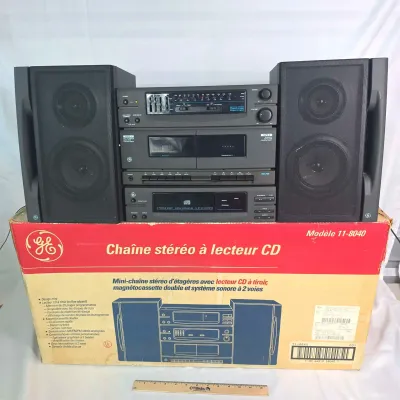 Sale Photo Thumbnail #104: GE Rare VTG General Electric GE Stereo Compact STEREO. Limited Testing. Speakers and Radio Working 