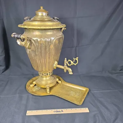 Sale Photo Thumbnail #24: Antique Russian Samovar Complete with Under Tray