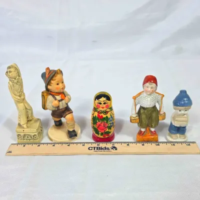 Sale Photo Thumbnail #68: European Figurines Including Russian Nesting Doll, Hummel, Dutch Boy And Others