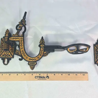 Sale Photo Thumbnail #101: 1884 Patented A.Thurber Cast Iron Spring Loaded Lamp Stand