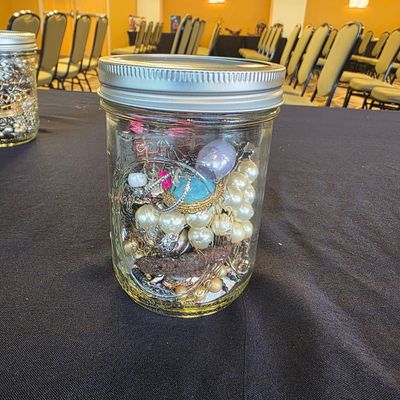 Jar of jewelry 