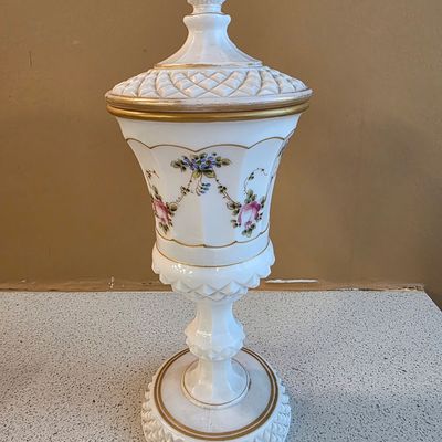Milk glass floral 