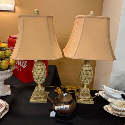 Lamps and copper tea kettle