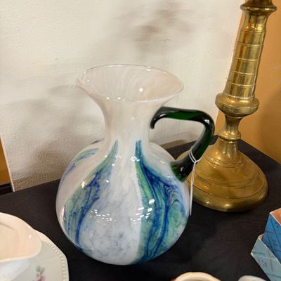 Blown glass pitcher