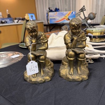 Brass book ends 